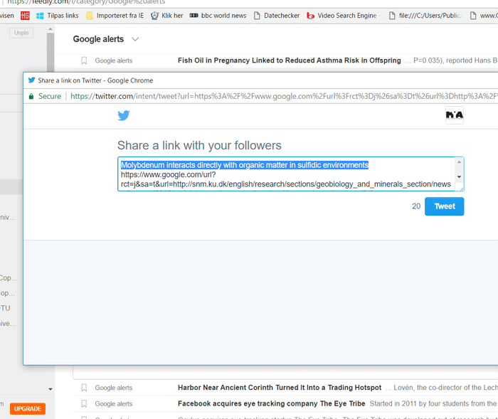 Feedly to Twitter app