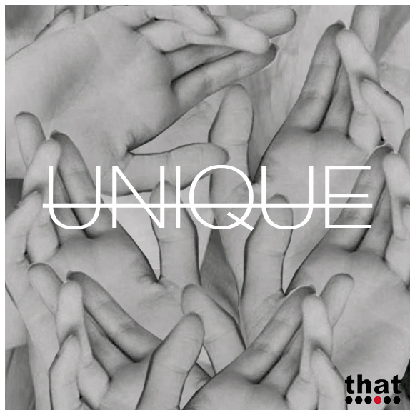 visual collage of hands with the word unique